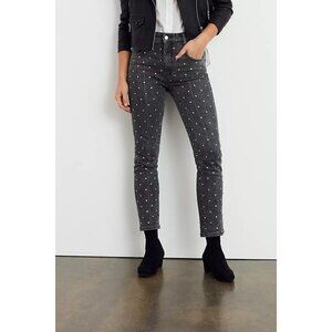 Pilcro Anthropologie Ultra High Rise Beaded Straight Jeans Size 25